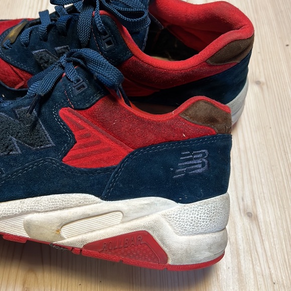 New Balance Red White & Blue Suede Sneakers - Picture 7 of 10